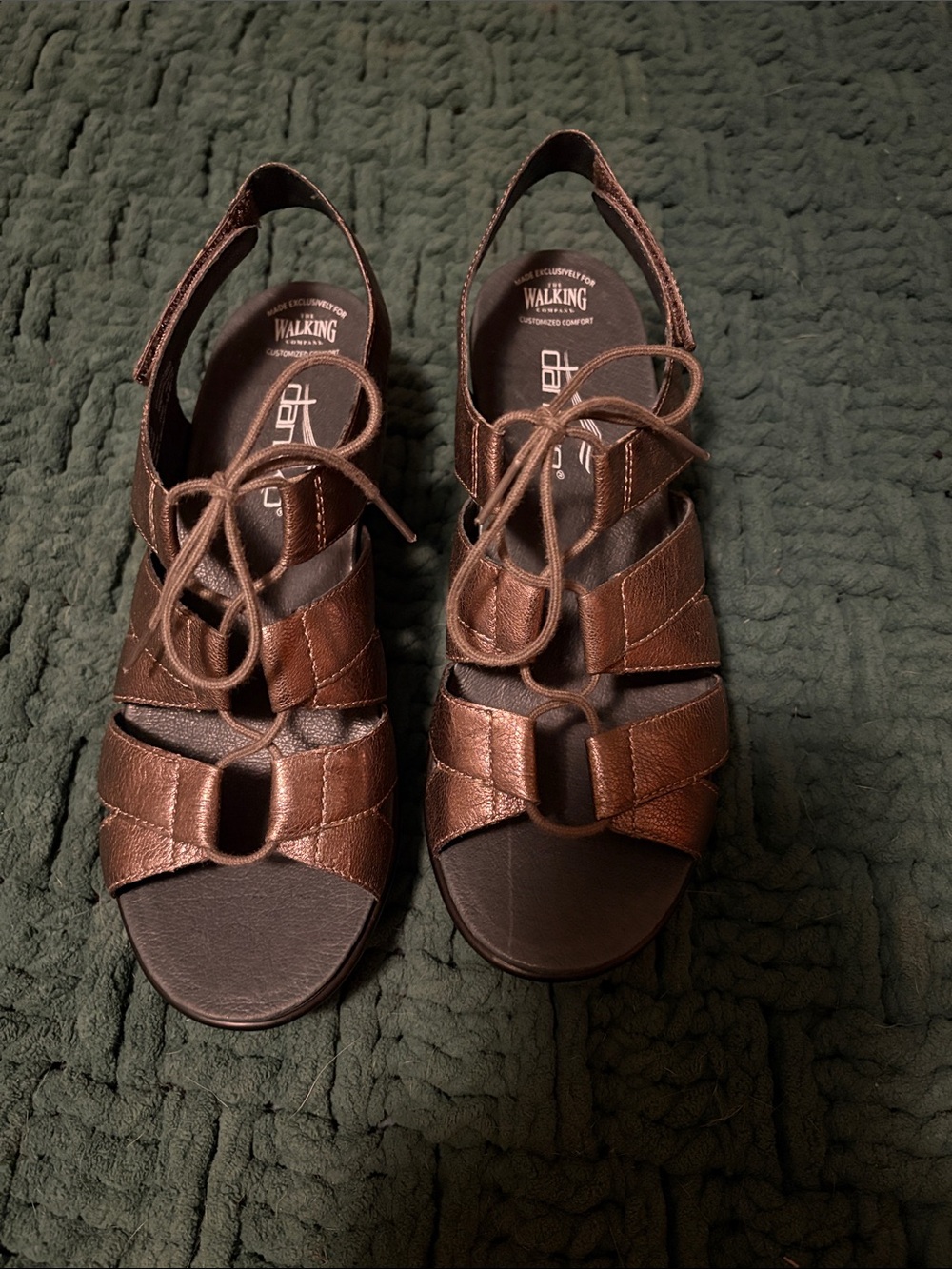 Dansko Brown Lace-Front Crisscross Leather Sandals